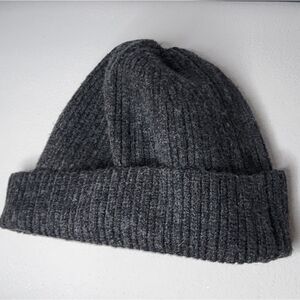Universal thread Charcoal and woven Wool yarn beanie one size